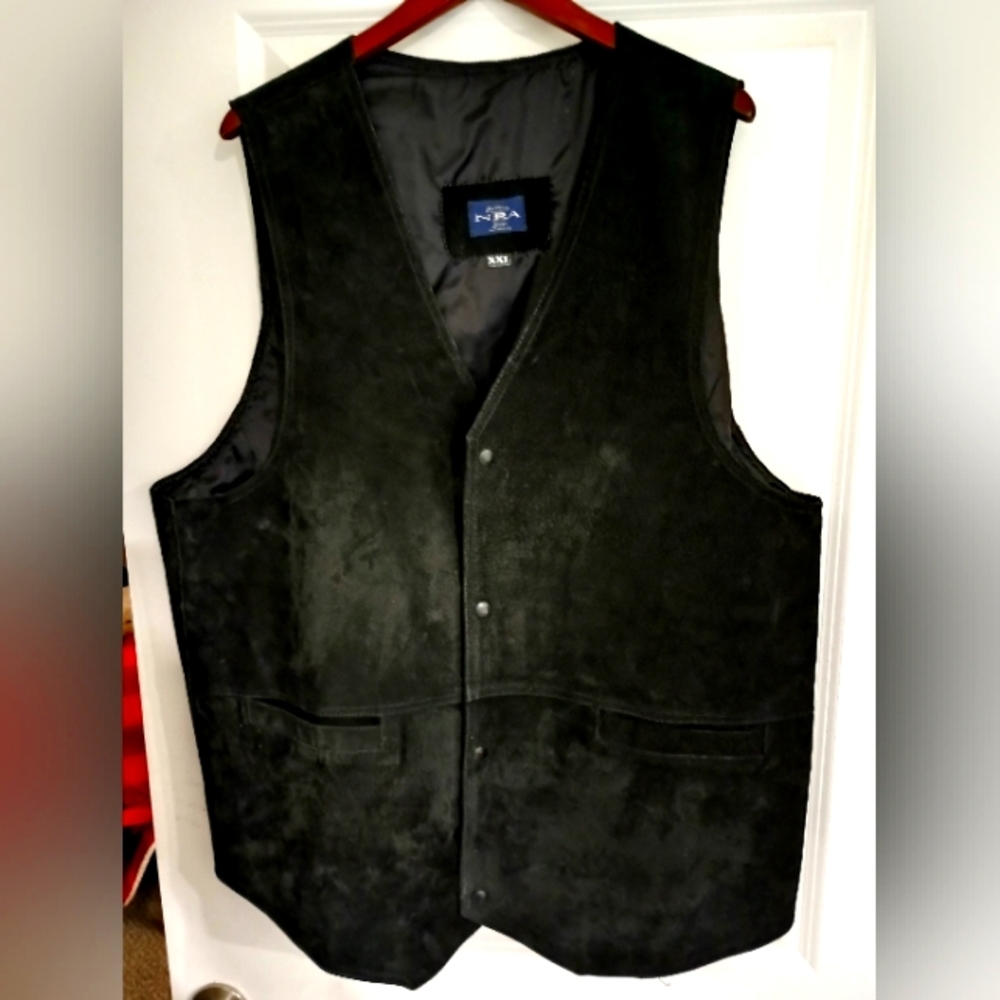 Suede Leather Carry Vest NRA Licensed 2XL